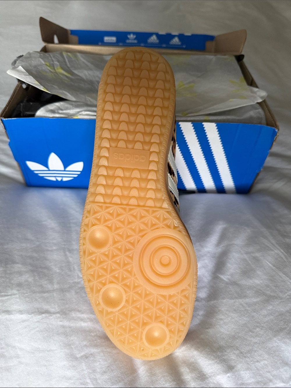 adidas Leopard Print Gazelle Sneakers - Cream, Tan & Black NWT - Picture 3 of 4